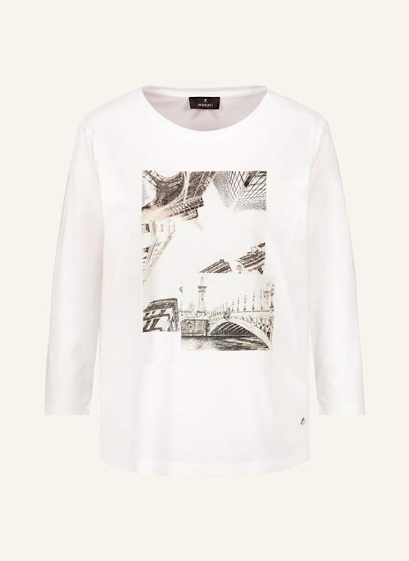 monari Shirt mit 3/4-Arm und Schmucksteinen WEISS
