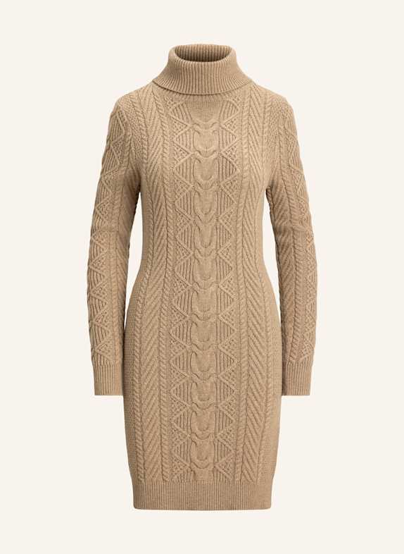 Blejzry a saka Pletené šaty VELBLOUDÍ