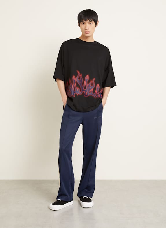 Palm Angels Oversized shirt FLAMES ZWART