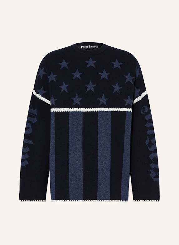 Palm Angels Sweter STARS & STRIPES GRANATOWY/ NIEBIESKI