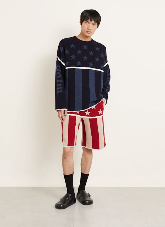 Palm Angels Trui STARS & STRIPES DONKERBLAUW / BLAUW