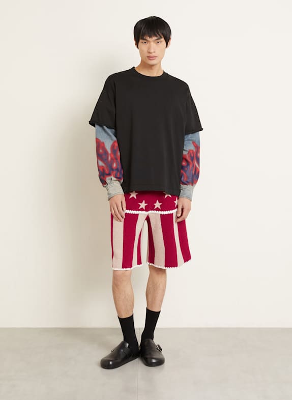 Palm Angels Longsleeve FLAMES HYBRID ZWART
