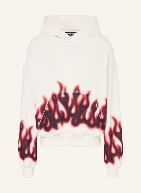 Palm Angels Bluza z kapturem oversize FLAMES ECRU