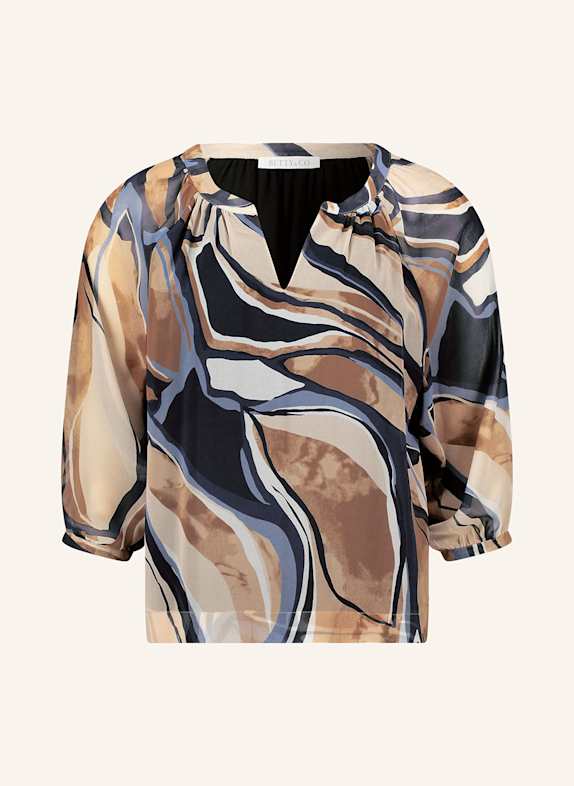 BETTY&CO Blusenshirt mit 3/4-Arm BLAU / BEIGE / CREME