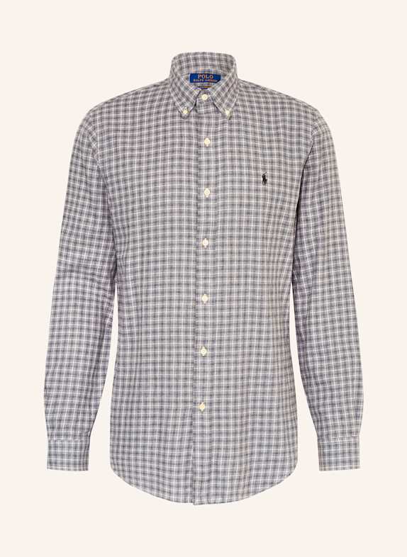 POLO RALPH LAUREN Flanellhemd Custom Fit GRAU/ DUNKELGRAU