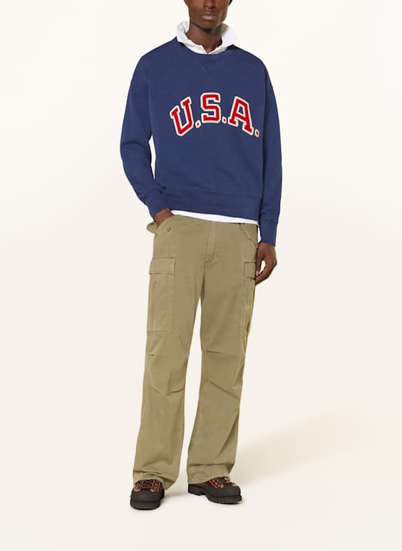 POLO RALPH LAUREN Sweatshirt DONKERBLAUW / ROOD / CRÈME