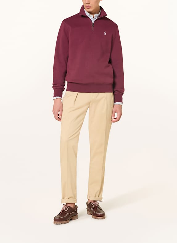 POLO RALPH LAUREN Jersey half-zip sweater DARK RED