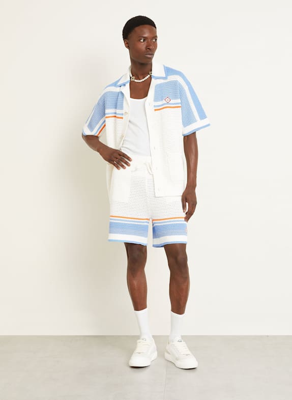 Casablanca Szorty z dzianiny relaxed fit ECRU / JASNONIEBIESKI / POMARAŃCZOWY