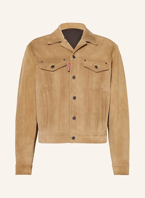 DSQUARED2 Leather jacket JEAN BEIGE