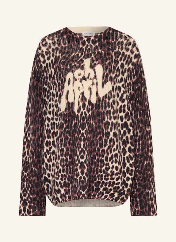 OH APRIL Pullover MOANI CREME / DUNKELROT / SCHWARZ