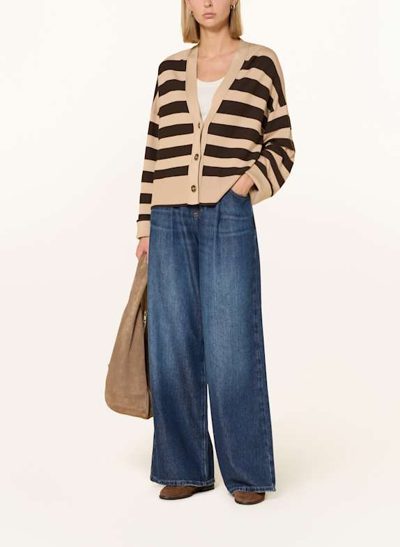 comma Strickjacke DUNKELBRAUN / BEIGE