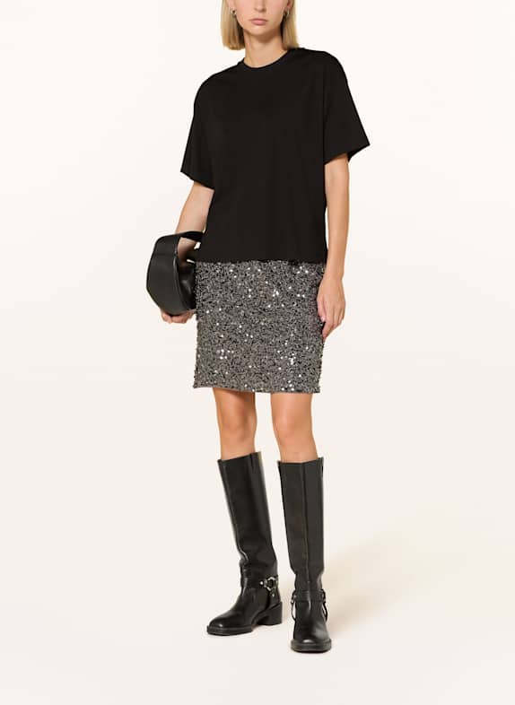 Comma Damen Rock – Regular Fit, Seitlich Geschlitzt, Seitenlänge Ca. 56 Cm (Gr. 36)