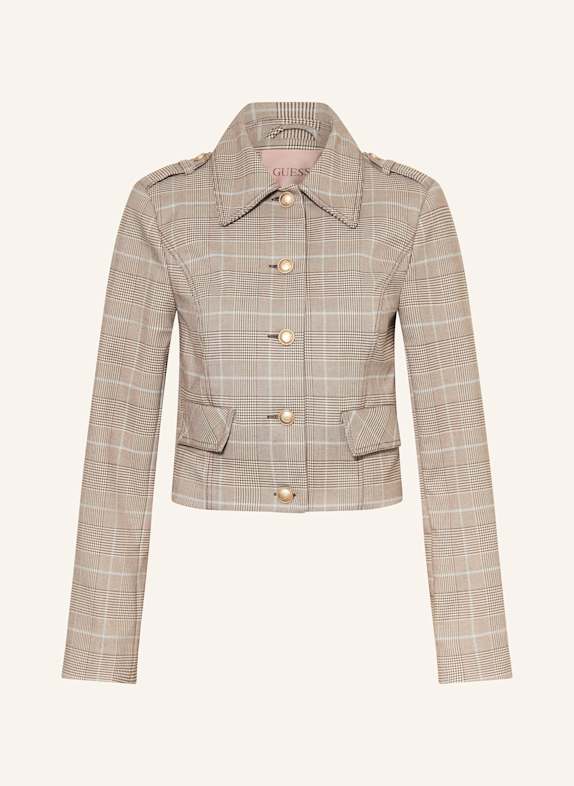 GUESS Kastenjacke GERALDINE DUNKELBRAUN / ECRU / HELLBLAU