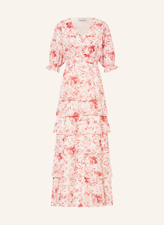 NEO NOIR Robe NOORIE à volants et volants BLANC/ ROUGE