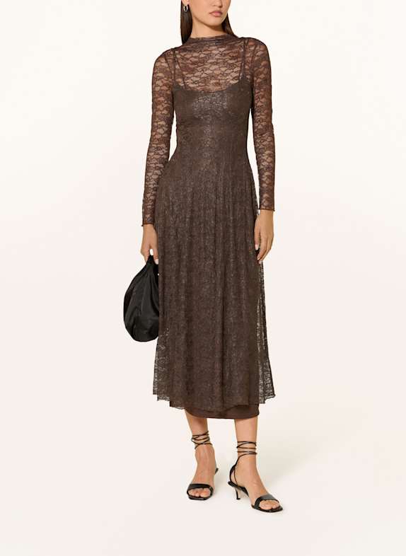 Rich & Royal Kleid aus Lochspitze BRAUN