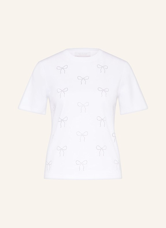 Rich & Royal T-Shirt mit Schmucksteinen WEISS / SILBER