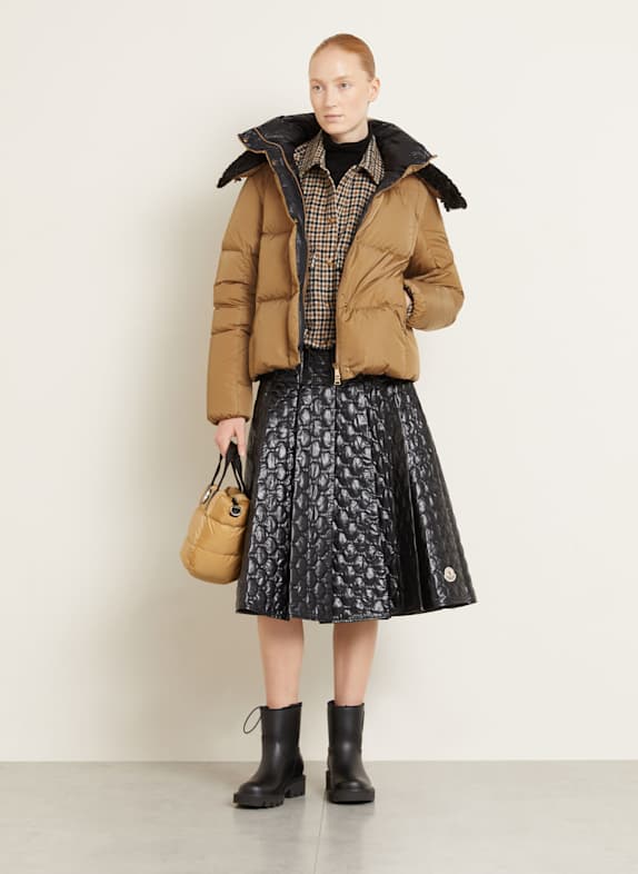 MONCLER Doudoune CASTELNOU avec fourrure synthétique MARRON