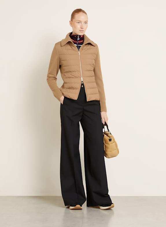 MONCLER Daunenjacke im Materialmix BEIGE