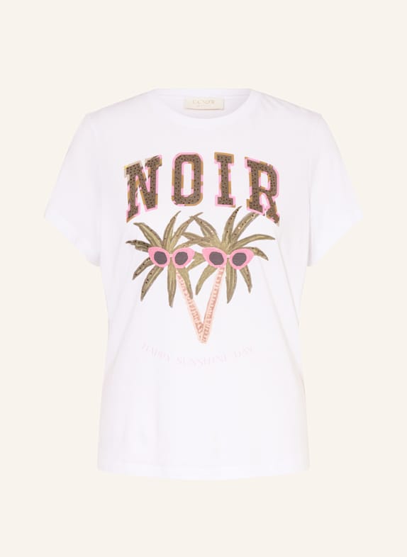 CATNOIR T-Shirt mit Schmucksteinen OLIV / ROSA / HELLBRAUN