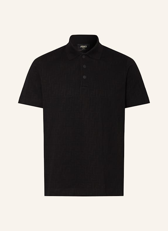 FENDI Piqué-Poloshirt Regular Fit SCHWARZ