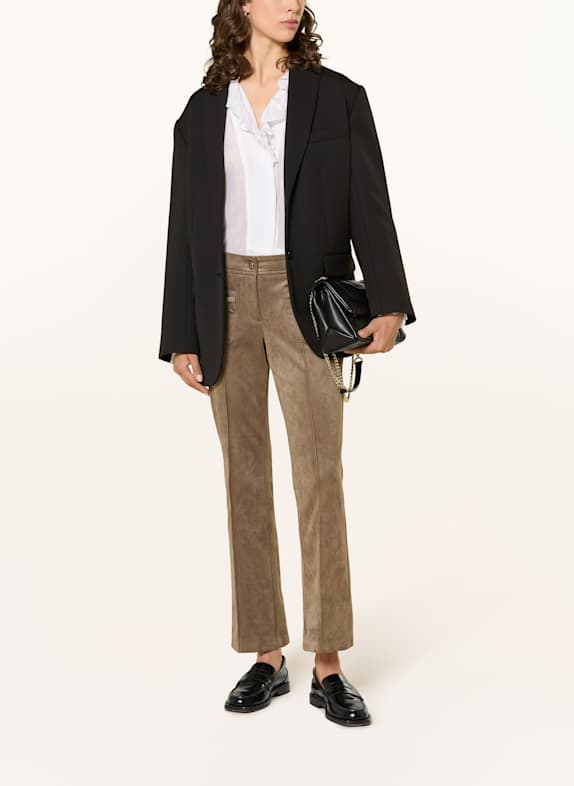 CAMBIO Broek FARAH in lederlook BEIGE