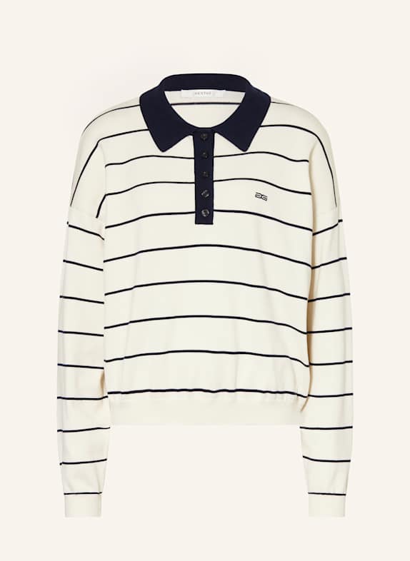 GESTUZ Strick-Poloshirt GZTAIGE ECRU / DUNKELBLAU