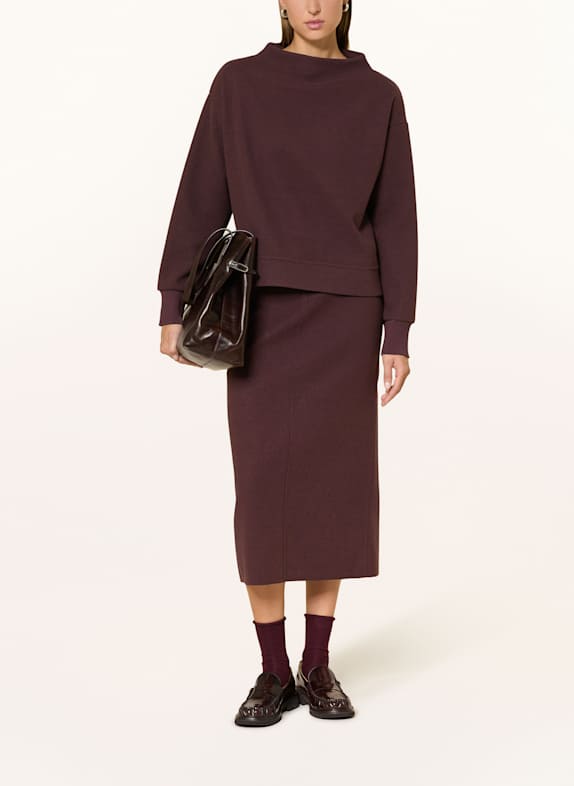 OPUS Flanellen sweatshirt GRUGER DONKERROOD