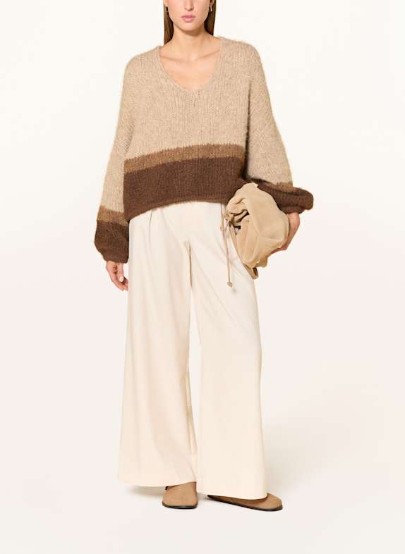 Herrlicher Trui ANNA GRETA CAMEL / BRUIN / MARRON FONCÉ