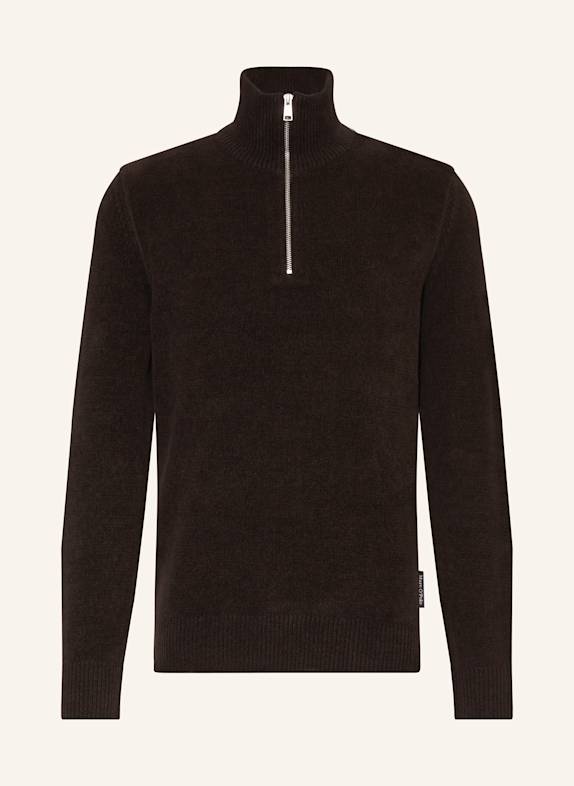 Marc O'Polo Sweter typu troyer CZIEMNOSZARY