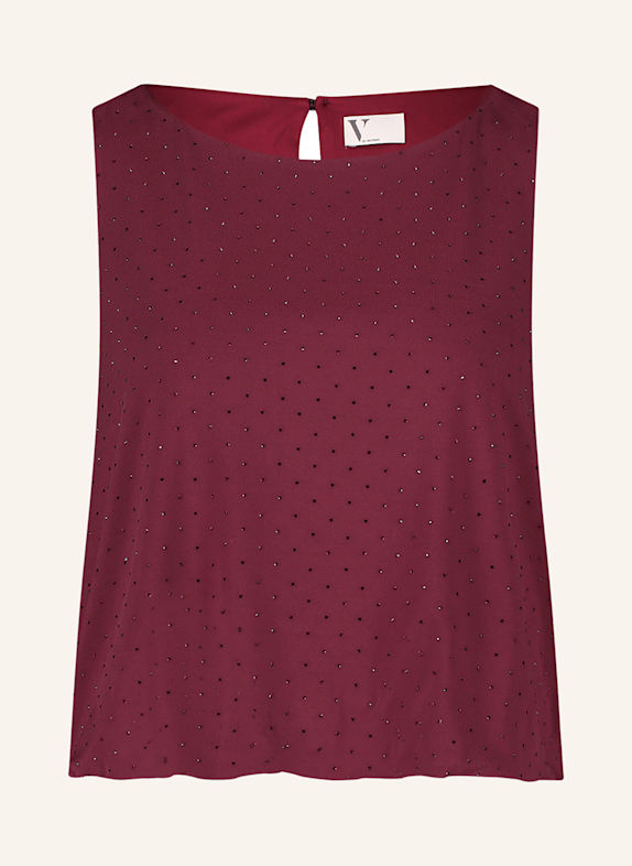V by Vera Mont Top mit Schmucksteinen DUNKELROT