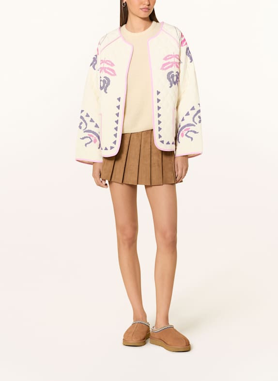 lollys laundry Overjacket WILMALL CREME / DUNKELLILA / PINK