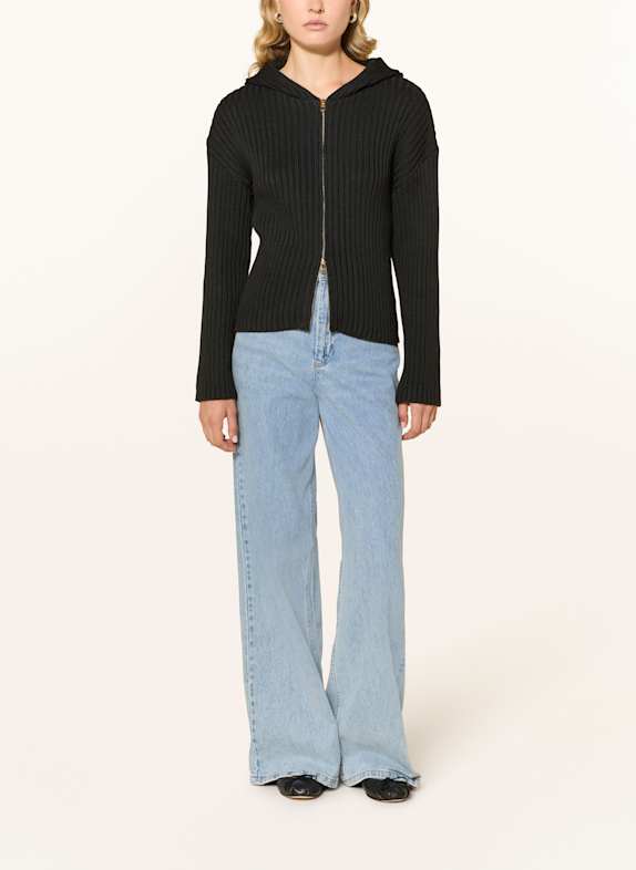NINETY-9 Gebreid vest KNITTED ZWART