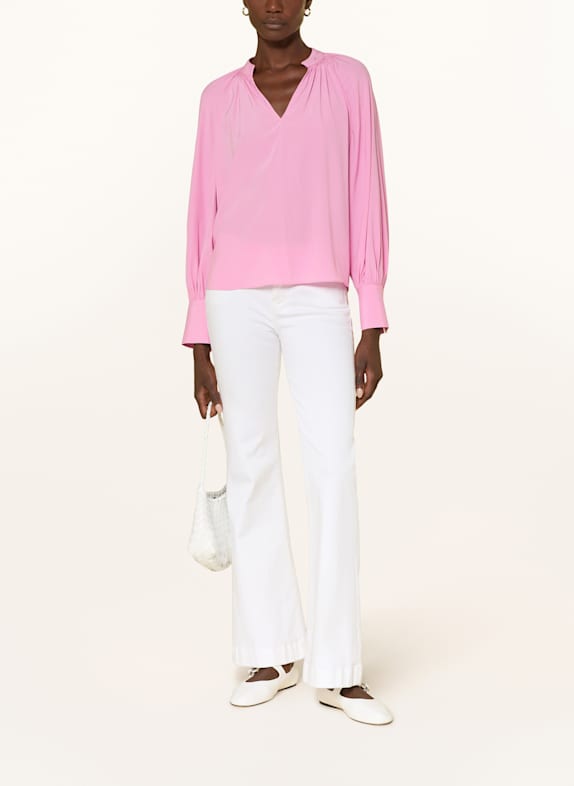 HERZEN'S ANGELEGENHEIT Zijden blouse met ruches ROZE