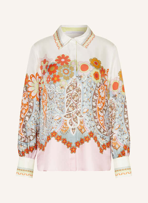 HERZEN'S ANGELEGENHEIT Hemdbluse aus Seide HELLLILA / WEISS