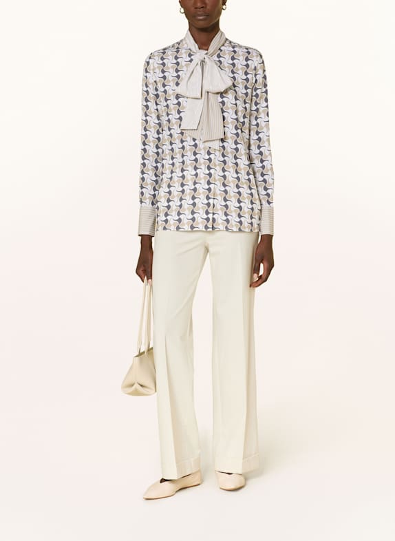 HERZEN'S ANGELEGENHEIT Zijden blouse met strik CRÈME / ZWART