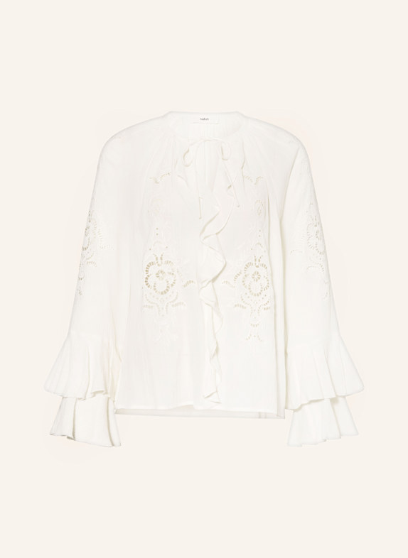 ba&sh Bluse OMAR aus Lochspitze mit Volants ECRU