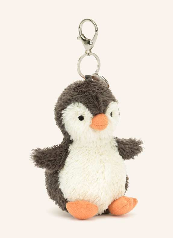 Jellycat Schlüssel- und Taschenanhänger PEANUT PENGUIN DUNKELGRAU/ WEISS/ HELLORANGE