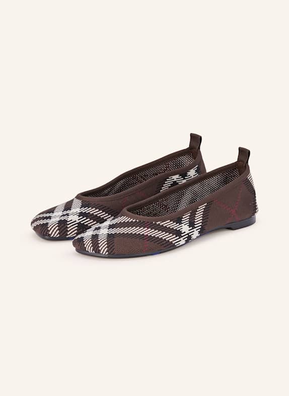 BURBERRY Ballerinas KNIT BABY DUNKELBRAUN / WEISS / SCHWARZ