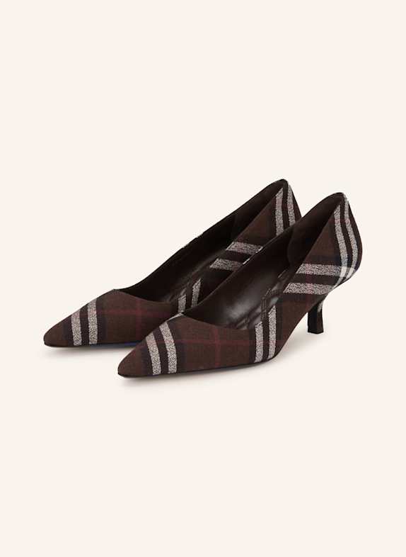 BURBERRY Pumps DUNKELBRAUN / WEISS / DUNKELROT