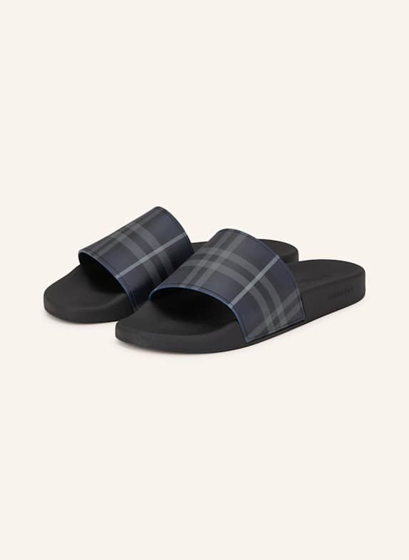 BURBERRY Pantoletten DUNKELBLAU / HELLGRAU