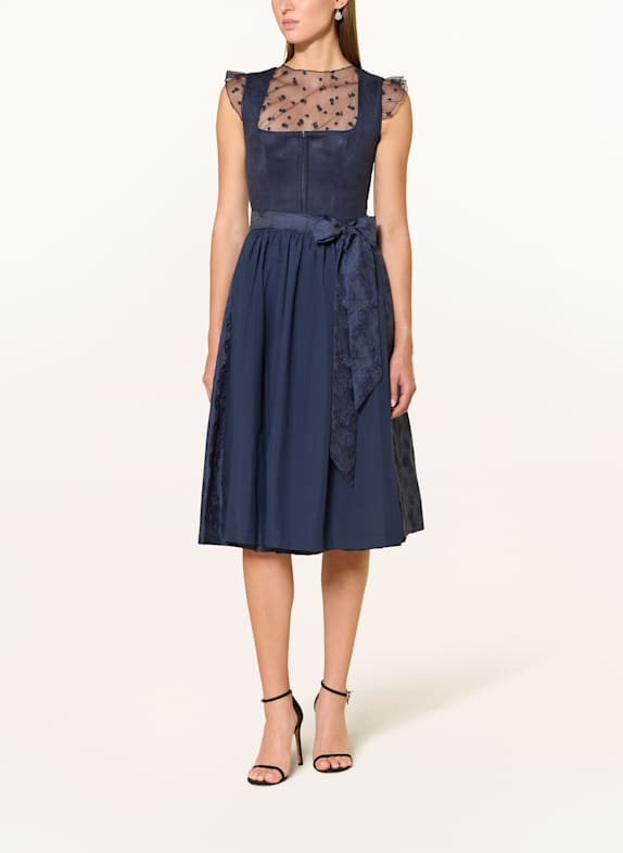 LIMBERRY Dirndlbluse aus Mesh DUNKELBLAU