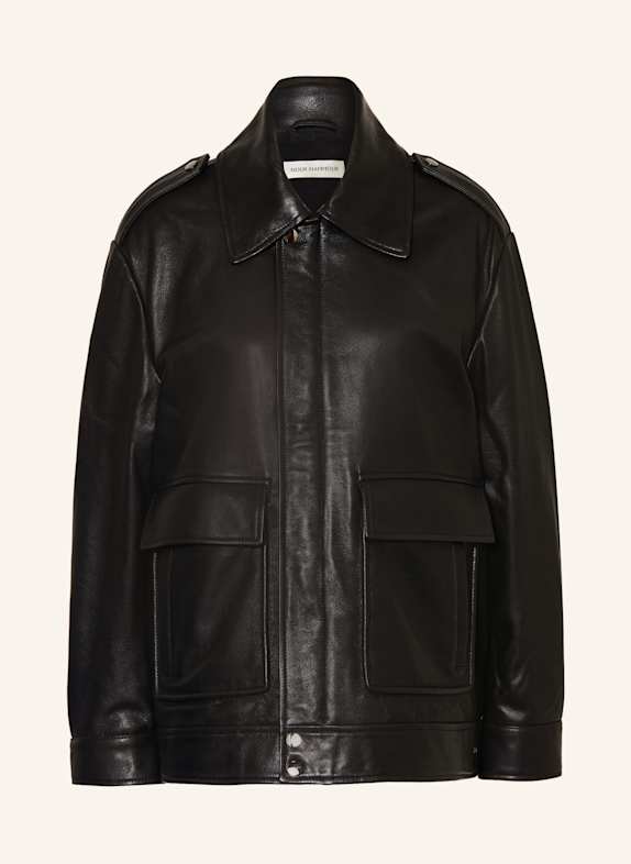 NOUR HAMMOUR Lederjacke DREY SCHWARZ
