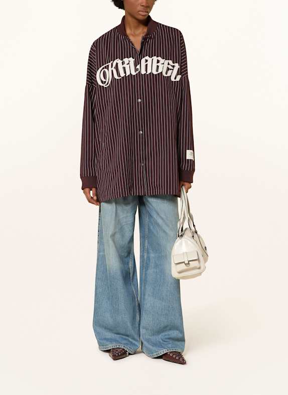 KARO KAUER Overshirt DARK PURPLE / LIGHT GRAY / CREAM