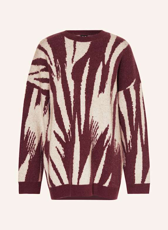 KARO KAUER Oversized-Pullover DUNKELROT / WEISS