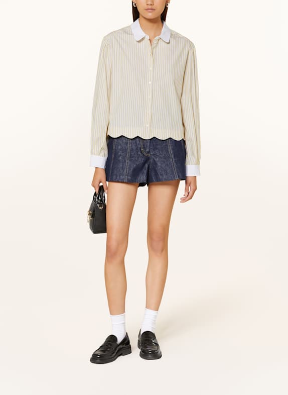 CLAUDIE PIERLOT Hemdbluse BLAU / GELB