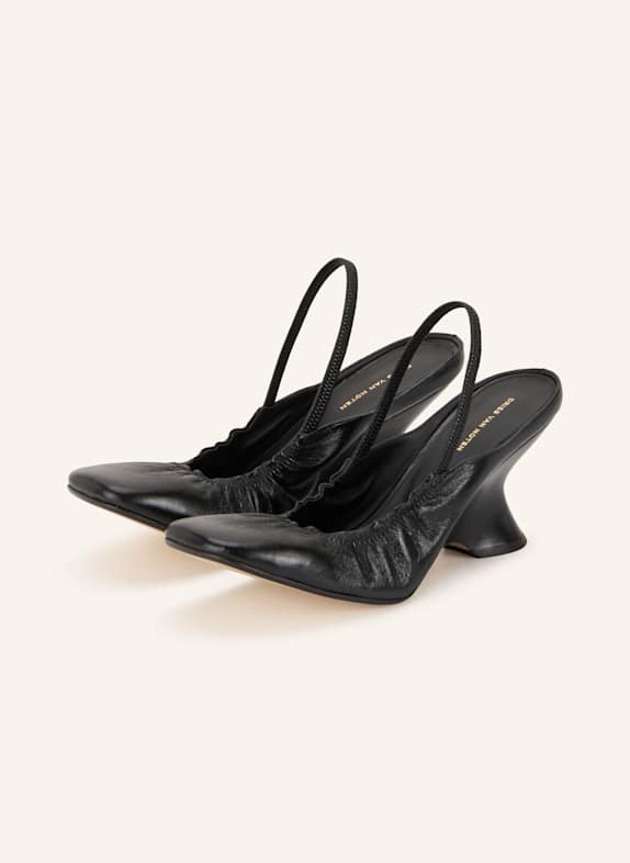 DRIES VAN NOTEN Slingpumps s otevřenou patou ČERNÁ
