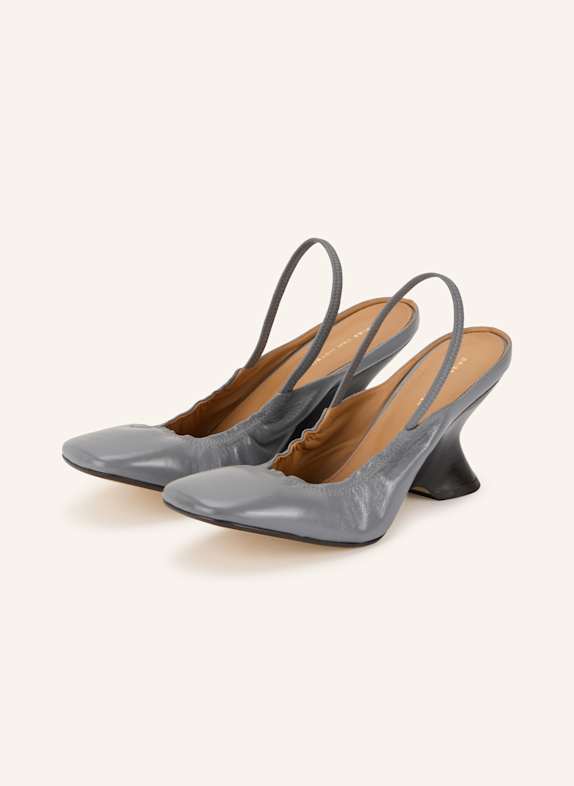 DRIES VAN NOTEN Slingpumps s otevřenou patou ŠEDÁ