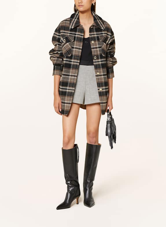 maje Overjacket CIEMNOBRĄZOWY/ CZARNY/ BEŻOWY