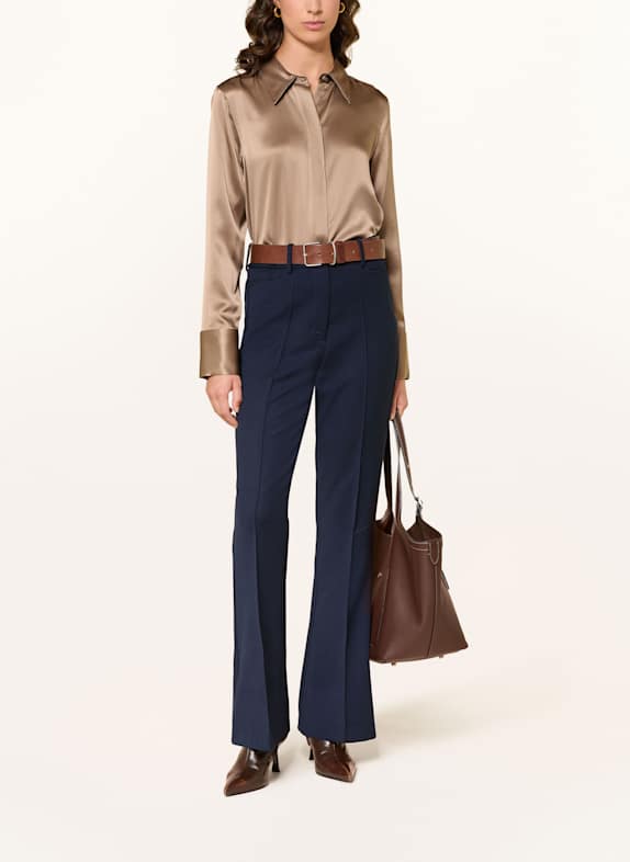 REISS AMEIRA-skjortebluse i silke TAUPE