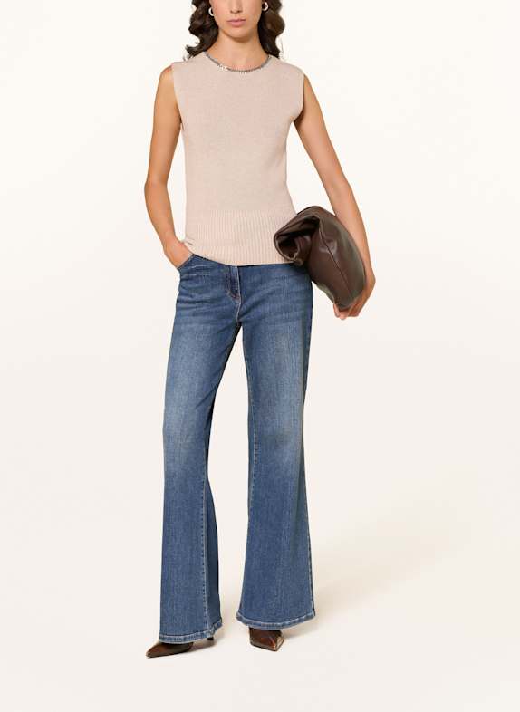 REISS Stickad topp NINA BEIGE